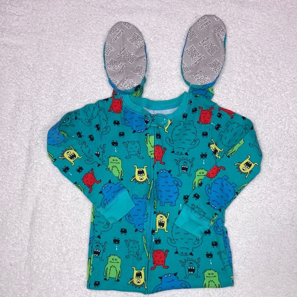 Carters 4t cotton zip monster footie pajamas sleeper feetie